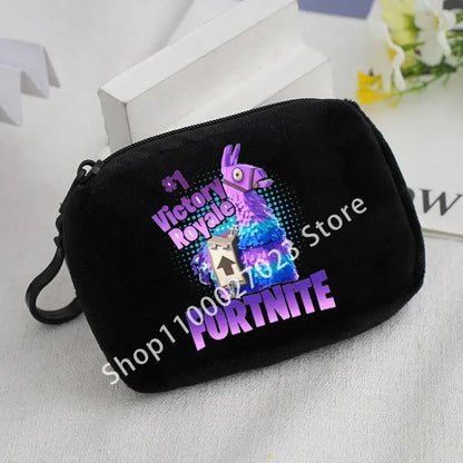 Fortnite Boys Girls Plush Coin Purse Cute Fashion Portable Wallet Cartoon Anime ID Card Storage Bag Children Birthday Gifts