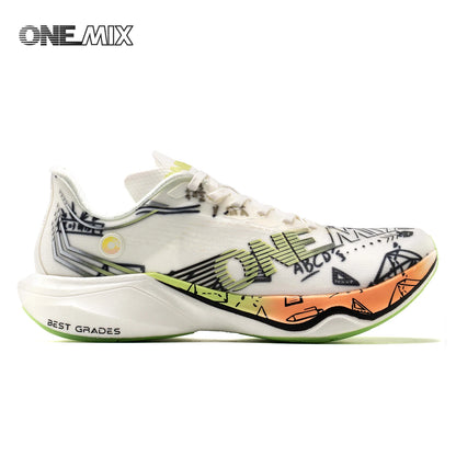 ONEMIX Nowe buty do biegania maratońskiego z podeszwą z nylonu i włókna węglowego – amortyzujące, profesjonalne, zapewniające stabilne wsparcie, ultralekkie, z doskonałym odbiciem