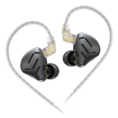 KZ ZAX 7BA+1DD Hybrid In-Ear Earphones – 16 Drivers HiFi Wired IEM Earbuds with Detachable Cable & Microphone
