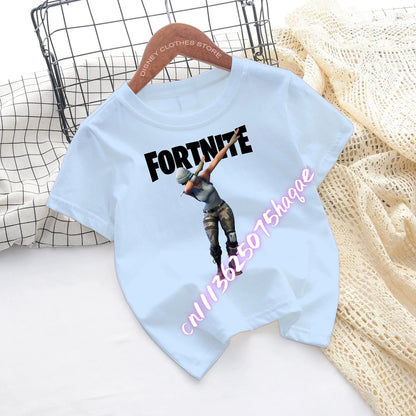 Fortnite Children’s T-shirts Game Cartoon Printed Characters Fortress Night Tees Game Short Sleeve Tops Summer Boys and Girls Clothes