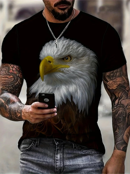 Fashion Eagle T-shirts met print Luxe T-shirt Zomer T-shirts voor heren Casual tops T-shirt met korte mouwen 3D-print Herenkleding