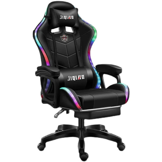 RGB Gaming Chair Ergonomic Computer Chair with Massage Function, Reclining Office Chair, Swivel Gamer Chair with Adjustable Height and Armrests