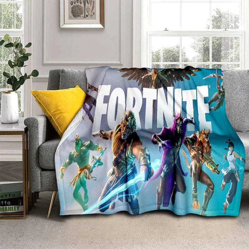 Fortnite Game Flannel Blanket Unisex Soft Warm Throw Blanket for Bedroom Living Room Bed Travel Camping Sofa Decoration Supplies