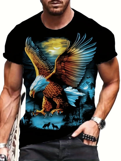 Fashion Eagle T-shirts met print Luxe T-shirt Zomer T-shirts voor heren Casual tops T-shirt met korte mouwen 3D-print Herenkleding