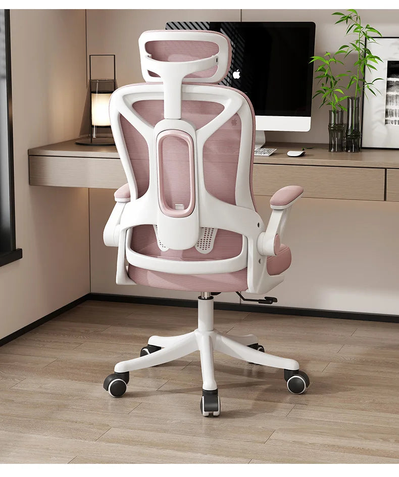 Chaise de bureau ergonomique en maille – Confortable pour une utilisation prolongée, idéale pour le télétravail, le gaming et la chambre, avec accoudoirs rabattables à 90° et réglables en hauteur