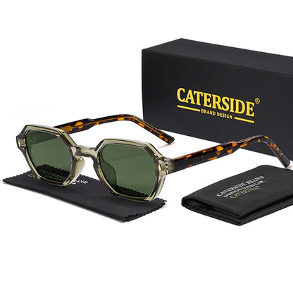 CATERDIDE Retro Polygonal Men Sunglasses Personalized Design Square Frame Sun Glasses for Women Parties Travel Holidays Glasses
