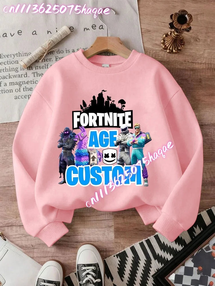 2026 Fortnite Kids Hooded Coats Anime Fortress Night Sweatshirts Game Spring Autumn Hoodies Sportswear Children’s Clothes Gift