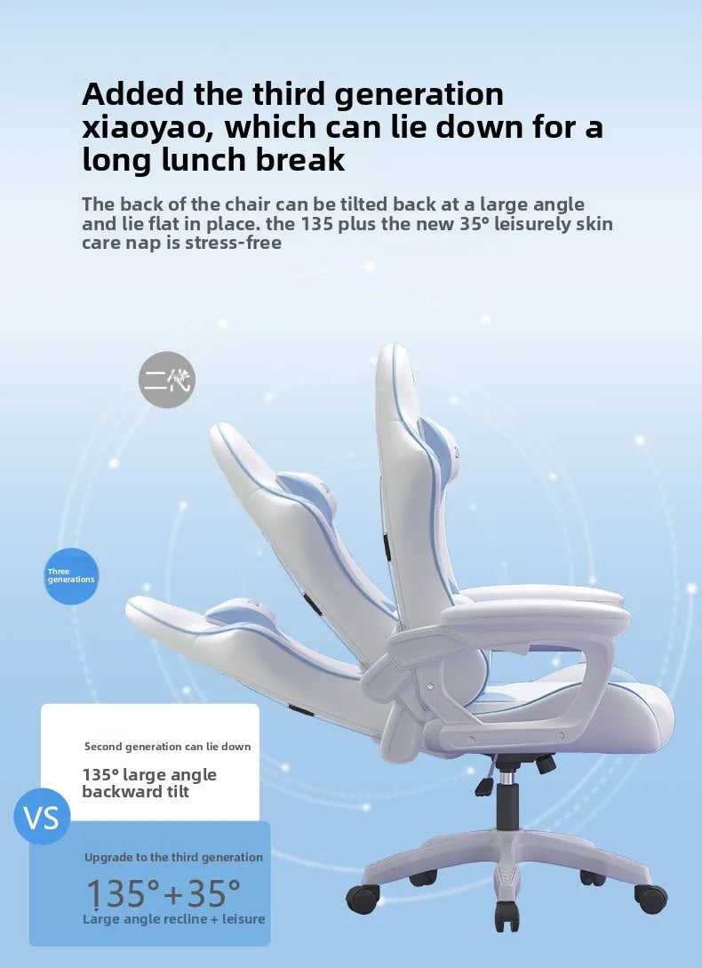 Ergonomic Gaming Chair Reclining Office Chair with Adjustable Height, Comfortable Computer Desk Chair, Swivel Gaming Seat for Home, Study & Esports