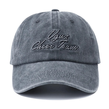 Unisex Letter Embroidery Washed Cotton Baseball Cap Adjustable Vintage Distressed Dad Hats for Women Men Gorras Para Hombres