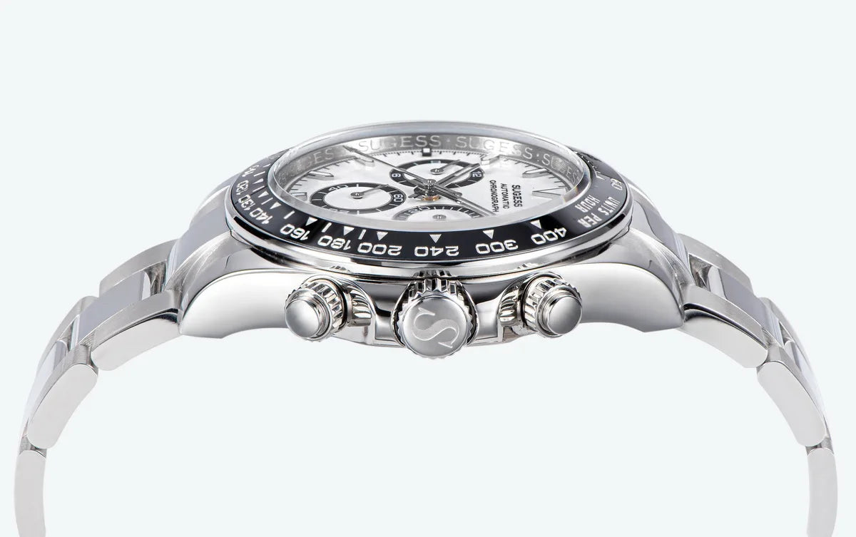Sugess Panda Chronograph Movement Automatic Mechanical Chronograph Wristwatch Waterproof Diving Men Watches Ceramic Bezel Tona