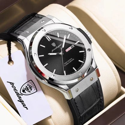 Orologio da uomo POEDAGAR – Modello originale, stile professionale, impermeabile, cinturino in silicone, indicazione di data e giorno, movimento al quarzo, orologio di lusso alla moda.