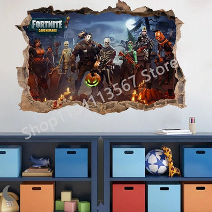 Fortnited Hot 3D Children Cartoon Wall Stickers Waterproof Home Decoration Battle Royale for Kid's Room PVC DIY Vinyl Wallpaper