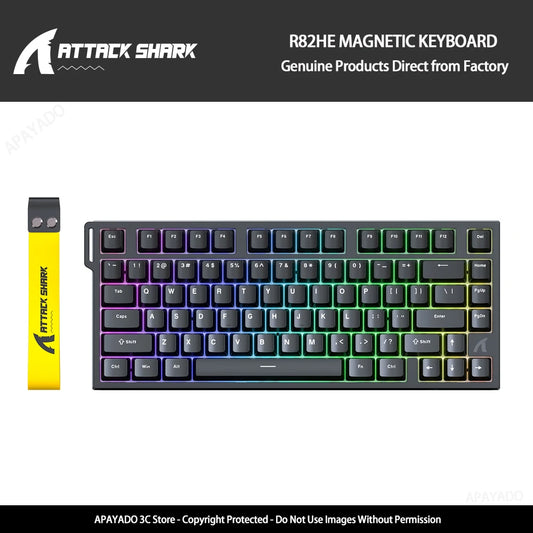 ATTACK SHARK R82HE Gaming Keyboard Magnetic 75% Wired 8000Hz Rapid Trigger ProGamer Keyboard, 0.005mm RT Accuracy, 0.08ms Latency