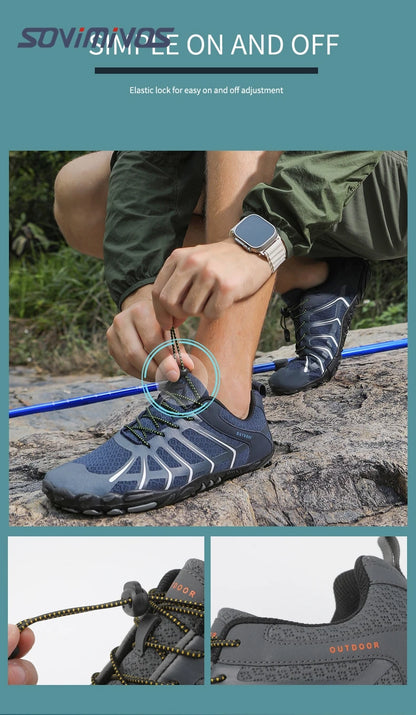 Men's Trail Running Shoes, Lightweight Athletic Zero Drop Barefoot Shoes Non-Slip Outdoor Walking Minimalist Shoes for Women