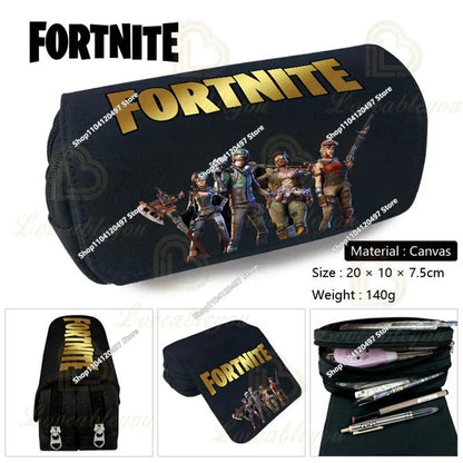 Fortnite Kids Pencil Bags Multifunctional Stationery Box Children's Large Capacity Double Layer Stationery Bag