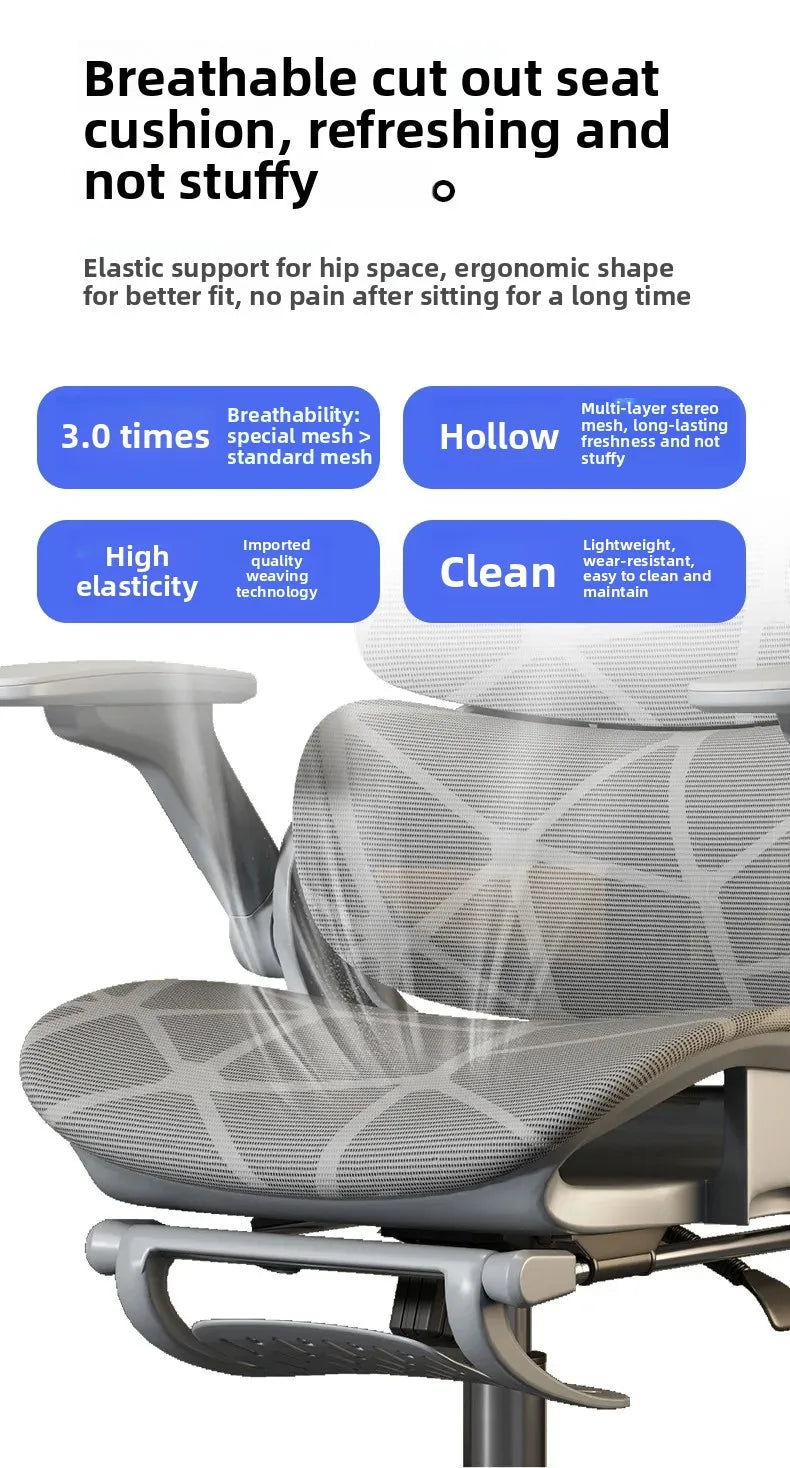 Air Titan Full-Mesh-Büro- und Gaming-Computerstuhl, ergonomischer Schreibtischstuhl für Studierende mit Drei-Zonen-Lendenstütze und gut belüftetem Design
