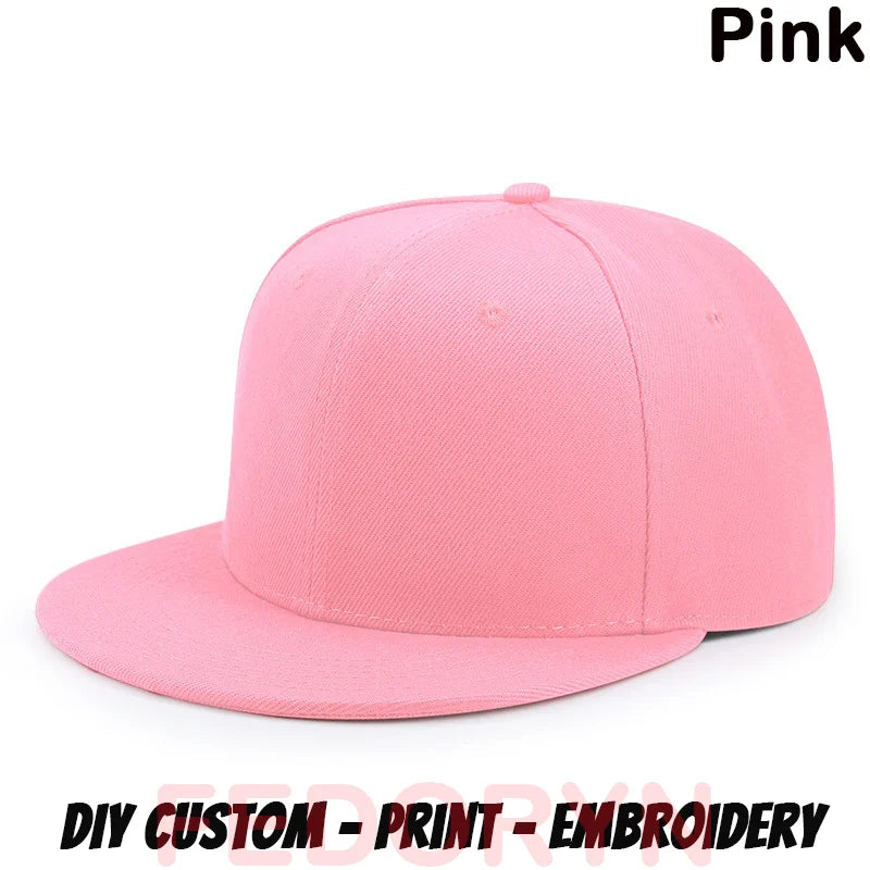 Fedoryn Custom Snapback Caps Splice Color Embroidery Hip Hop Cap for Women and Men DIY LOGO Design Print Hats Unisex Wholesale