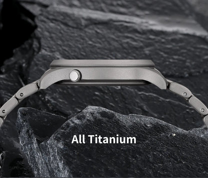 BERNY Titanium Watch For Men AR Coating Sapphire Fashion Wristwatch Luminous VH31 Ultra-thin Quartz Watch Waterproof 5ATM Watch