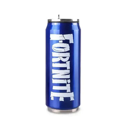 Fortnite Water Cup Straw Cups Outdoor Sports Mugs Stainless Steel Mug Student Portable Drinking Coffee Cup 450ML Birthday Gift