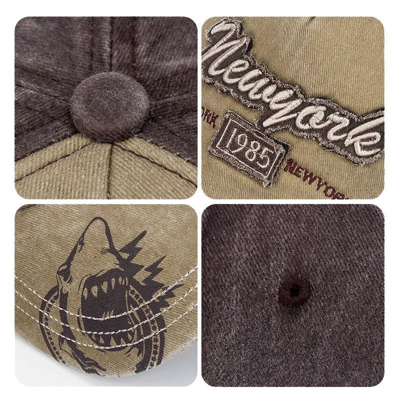 Baseballkeps i 6 färger – ny unisexmodell med tvättad, sliten look och hantverksmässig patch samt 3 broderimönster
