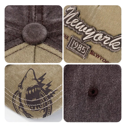 Baseballkeps i 6 färger – ny unisexmodell med tvättad, sliten look och hantverksmässig patch samt 3 broderimönster