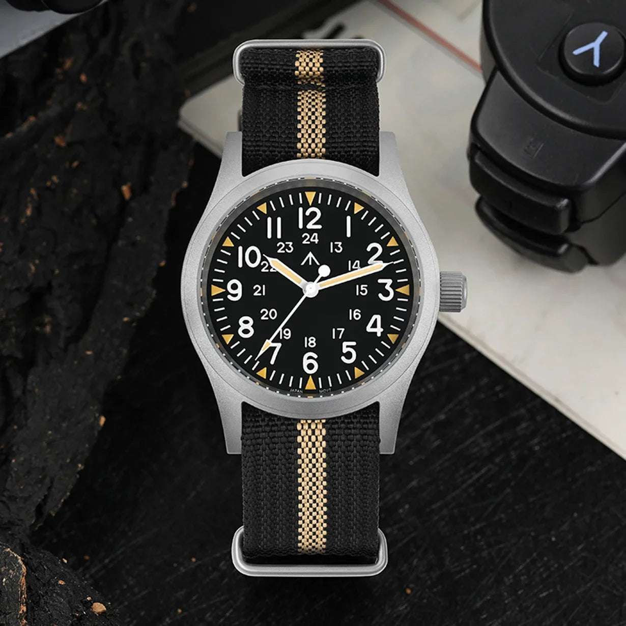 Militado ML05 38mm Military Watch Miyota 2035 Movement Domed Sapphire Crystal C3 Green Luminous 10Bar Waterproof Vintage Watches