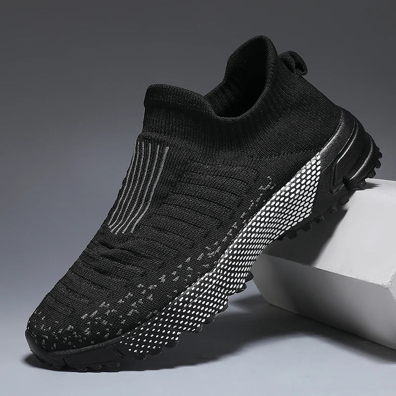 Men Casual Sport Shoes Breathable Lightweight Sneakers Outdoor Mesh Black Running Shoes Athletic Jogging Tennis Walking Shoes