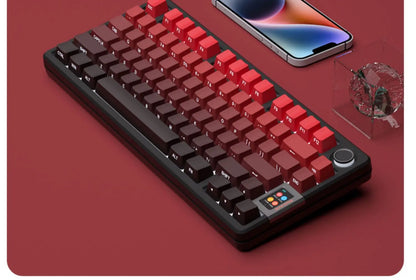 Novas Keycaps para Teclado Mecânico Gaming 60/64/84/98/108 com Switch MX, 135 Teclas OEM PBT, Gravação Lateral, Gradiente Vermelho e Preto