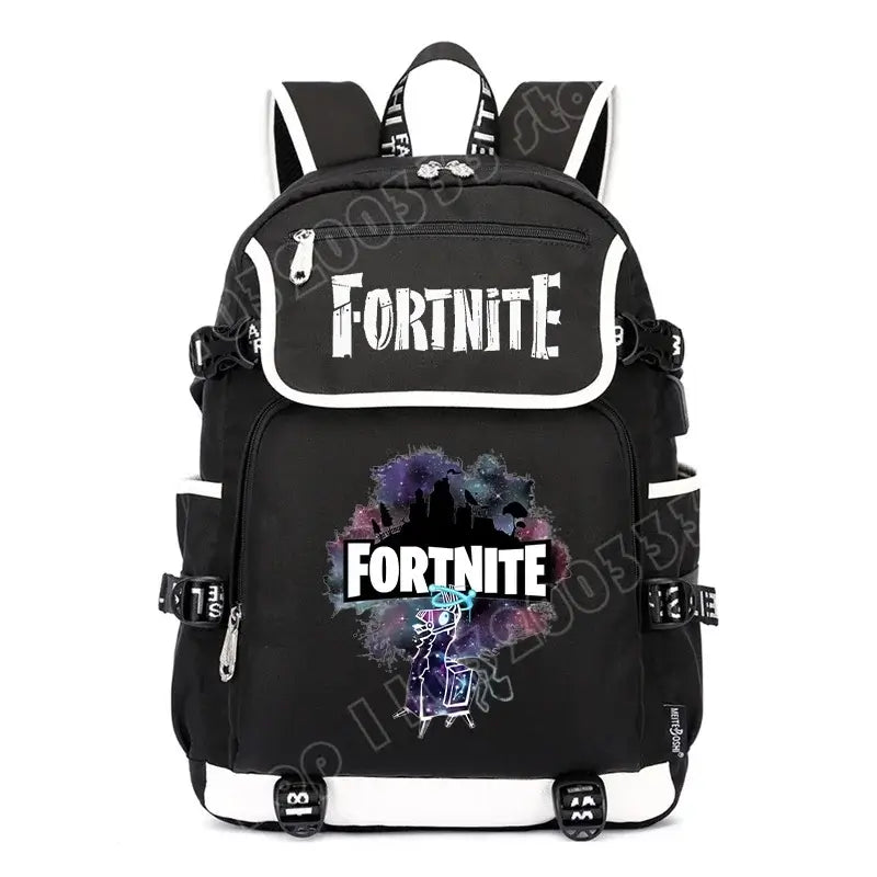 Fortnites раница с голям капацитет, ежедневна чанта за рамо с USB порт, унисекс аниме ученическа раница, нов стилен подарък за канцеларски принадлежности