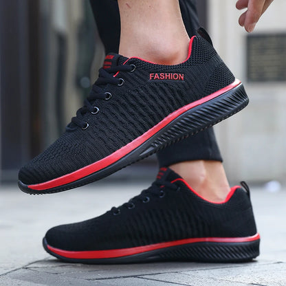 Men's Mesh Running Sneakers Athletic Gym Lightweight Men Casual Shoes 2025 Fashion Breathable Knit Walking Footwear Size 39-46
