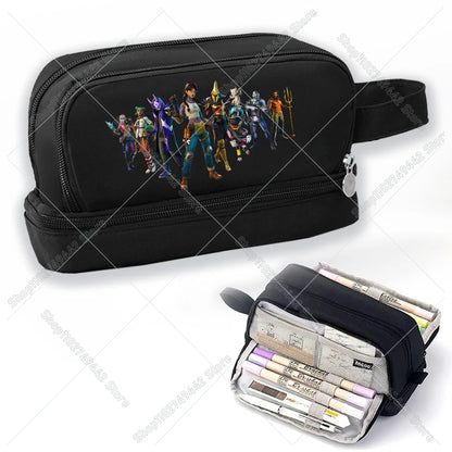 Game Anime Fortnites Student Pencil Case Cute Boy Girl Pencil Bag High-capacity Pencil Case Nylon Pen Case School Kids Stationery
