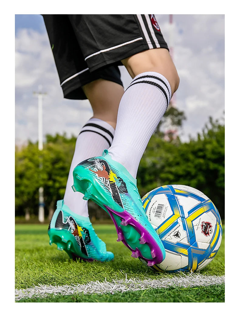 Nouvelles chaussures de football pour hommes, chaussures d'entraînement, chaussures de soccer, crampons longs FG, chaussures d'extérieur antidérapantes, chaussures de match ultralégères, livraison directe