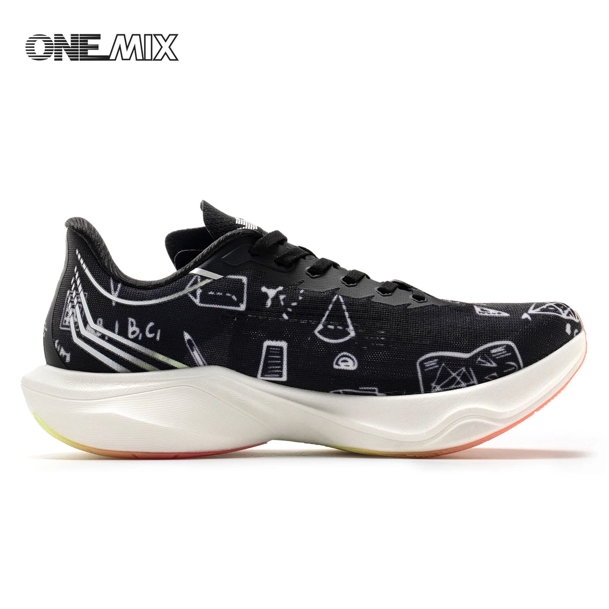ONEMIX Nowe buty do biegania maratońskiego z podeszwą z nylonu i włókna węglowego – amortyzujące, profesjonalne, zapewniające stabilne wsparcie, ultralekkie, z doskonałym odbiciem