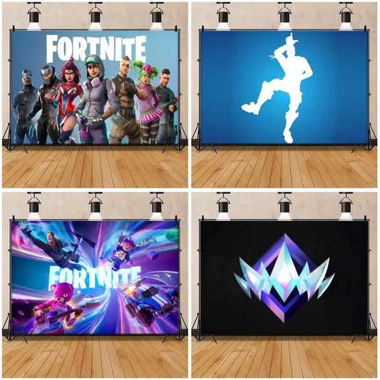 Game F-fortniteds hot Background For Photography Bunny Easter Eggs Vintage Wood Board Kids Birthday Party Decor Backdrops