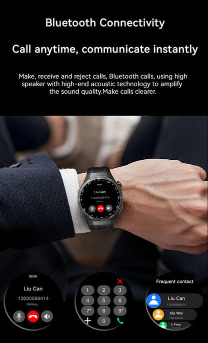 LAXASFIT 2026 New Smart Watch Men's 1.52 HD Screen Bluetooth Talk Heart Rate Monitor Men Women NFC Outdoor Sports Smart Watch