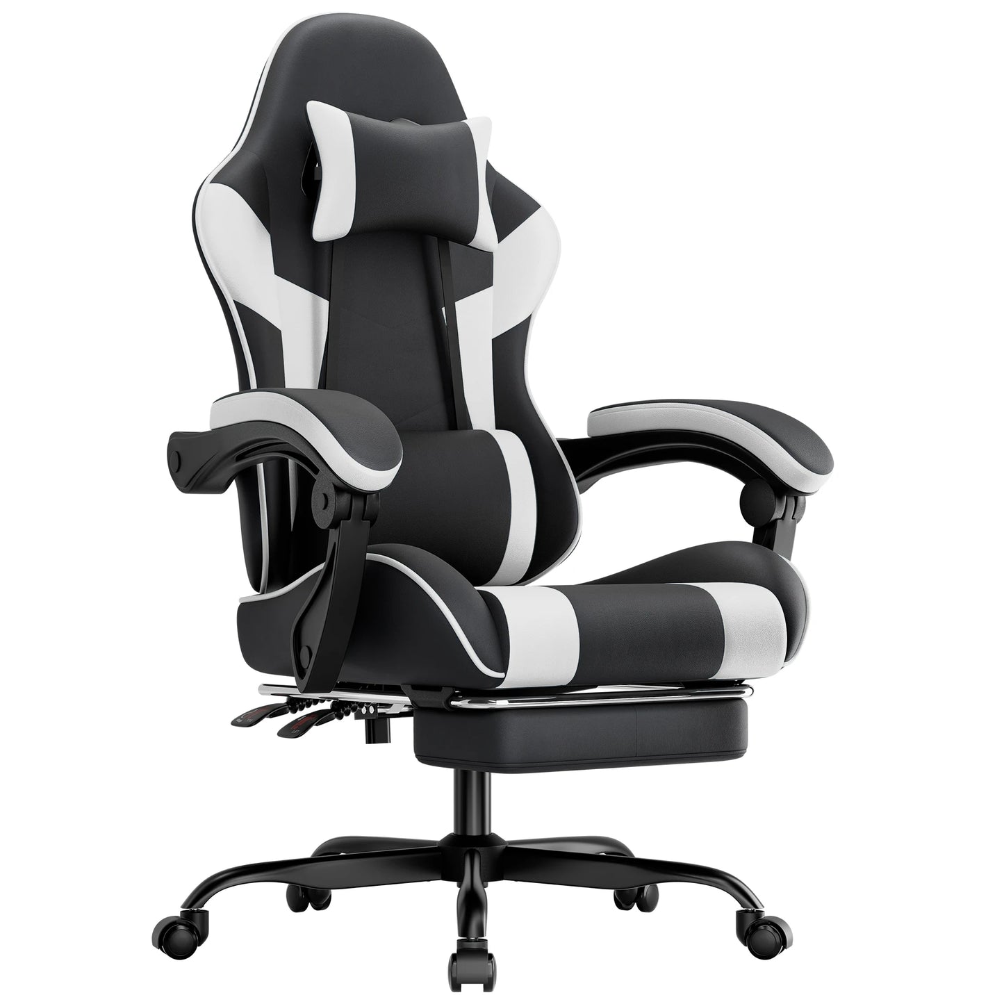 Ergonomic Gaming Chair with Lumbar Support, Adjustable Reclining PC Gaming Chair, Breathable PU Leather Office Chair, 200kg Heavy Duty