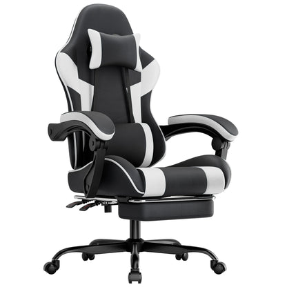Ergonomic Gaming Chair with Lumbar Support, Adjustable Reclining PC Gaming Chair, Breathable PU Leather Office Chair, 200kg Heavy Duty