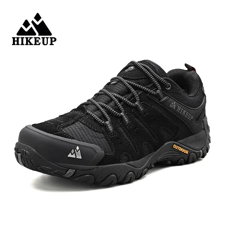 HIKEUP-Chaussures de randonnée en cuir suédé pour homme, baskets d'extérieur résistantes à l'usure, trekking, marche, chasse