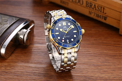Luxury Automatic Watch for Men Stainless Steel Waterproof Calendar Mechanical Watches Fashion Casual Mens Watches Reloj Hombre