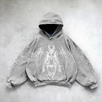 American Y2K New Hip Hop Trend Retro Hoodie Women Street Casual Loose Joker Vintage Sweatshirt Unisex Fleece Padded Warm Hoodie
