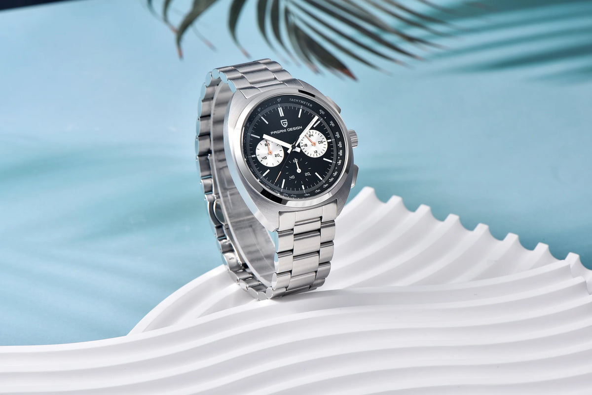PAGANI DESIGN 2025 New Panda Dial Men Watches Luxury Quartz Watch For Men Japan VK63 Sport Chronograph Sapphire glass Wristwatch