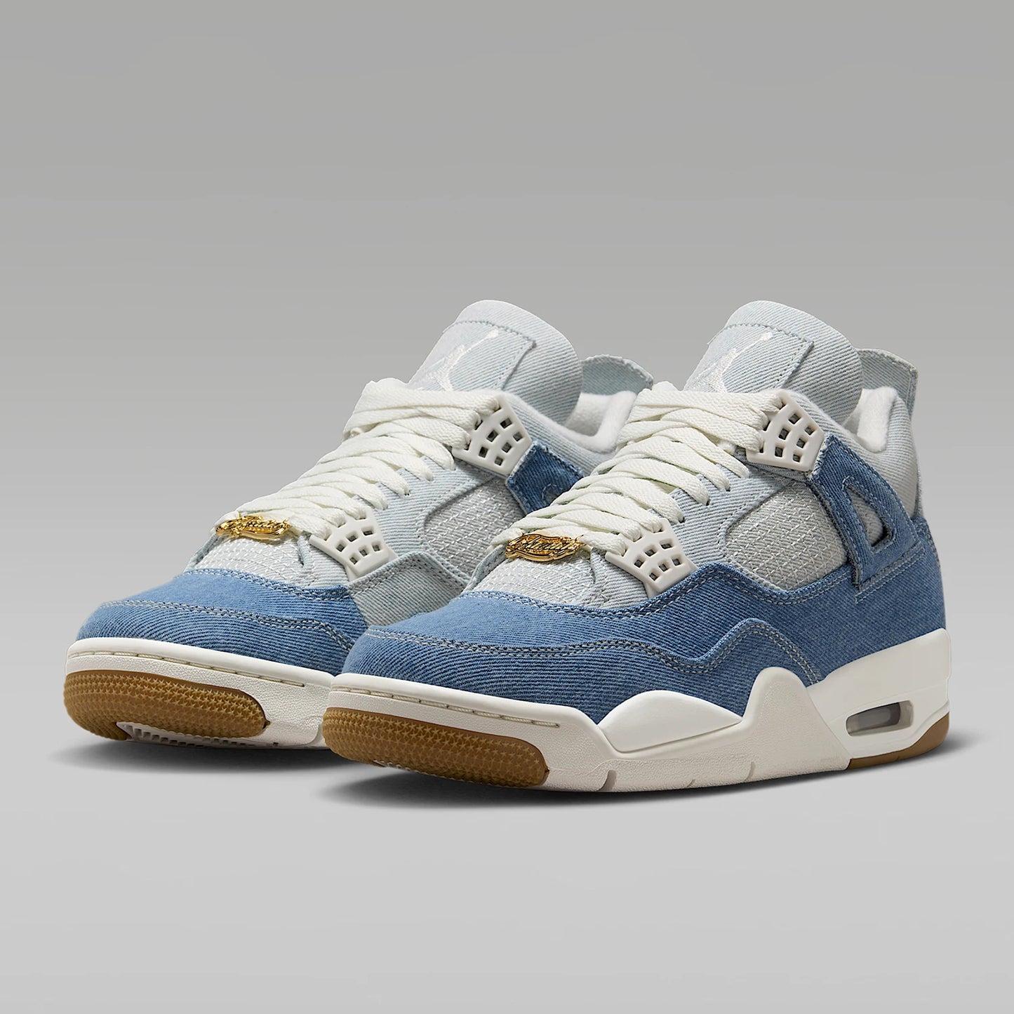 Nike genuine JORDAN women's air cushion shock-absorbing mid top denim basketball shoes IB6716-100