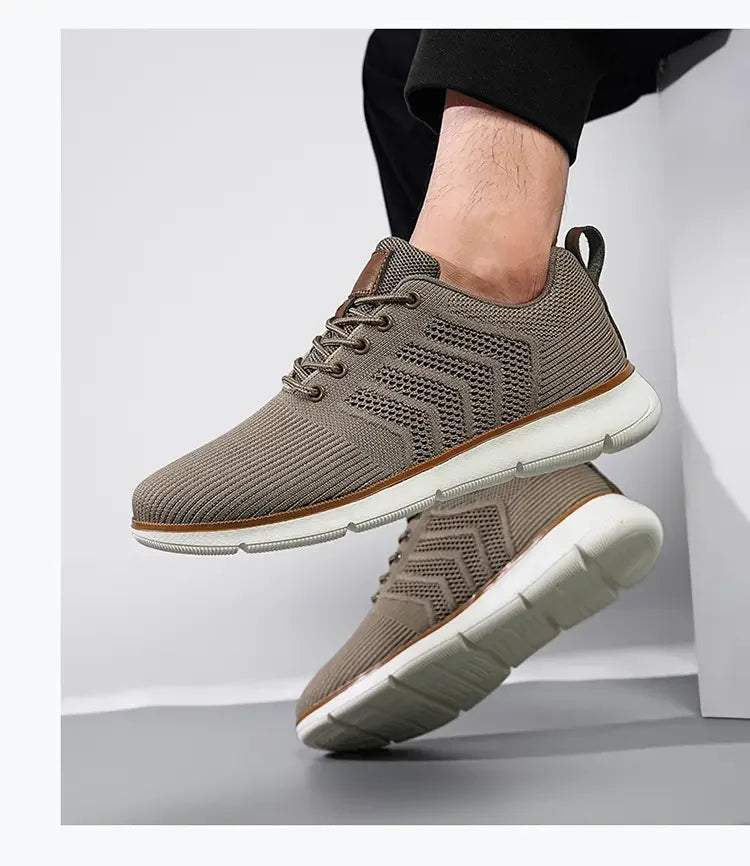 Casual Sneaker Shoes, Breathable Men's Walking Mesh, Soft Sole Outdoor Anti-Slip Travel Comfortable Running Shoes, Tenis Masculino