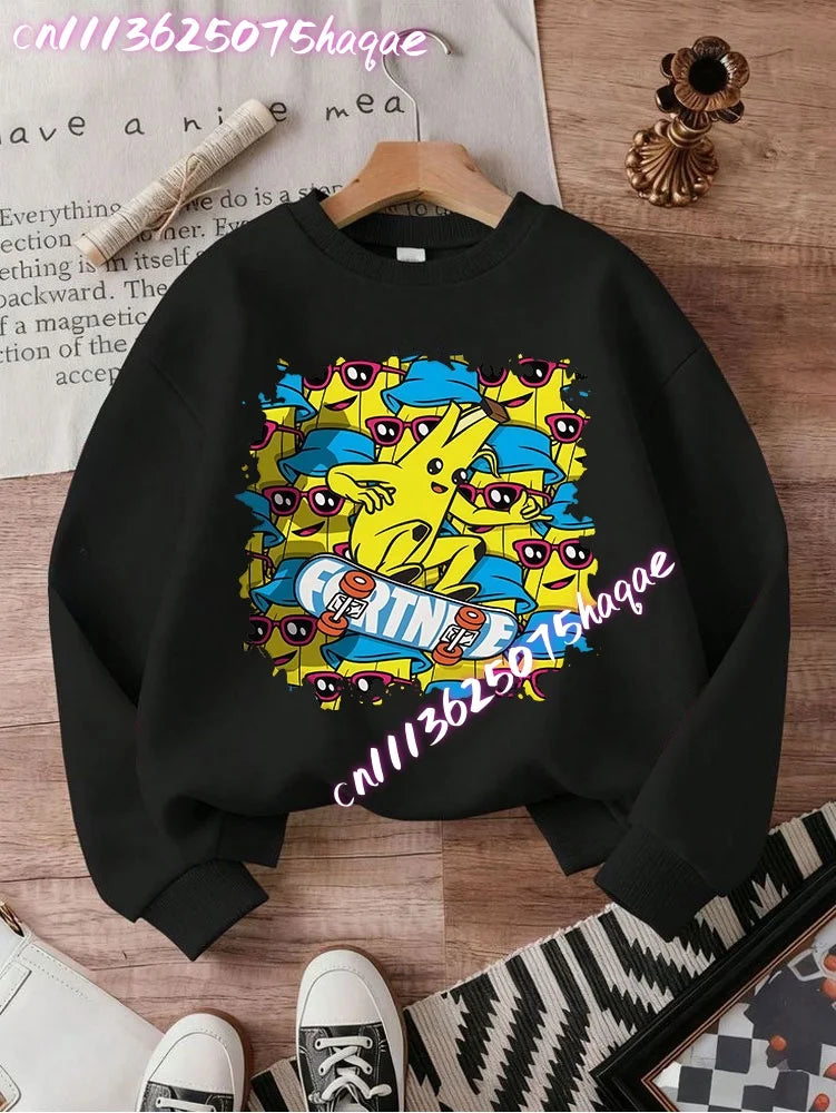 2026 Fortnite Kids Hooded Coats Anime Fortress Night Sweatshirts Game Spring Autumn Hoodies Sportswear Children’s Clothes Gift