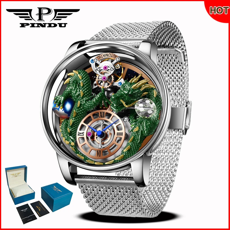 PINDU Design 2025 NEW Men's Watch Diamond Tourbillion Top Brand Luxury Astronomia Quartz Watch Men's Sapphire Glass Waterproof Watch