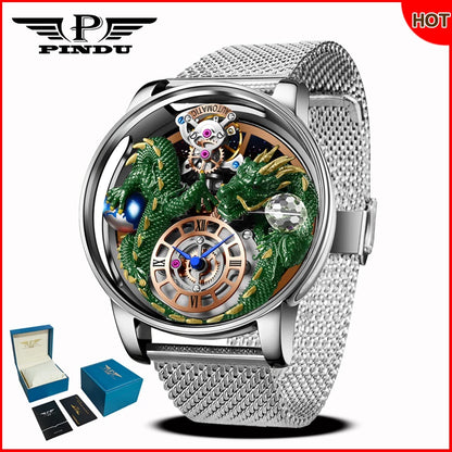 PINDU Design 2025 NEW Men's Watch Diamond Tourbillion Top Brand Luxury Astronomia Quartz Watch Men's Sapphire Glass Waterproof Watch
