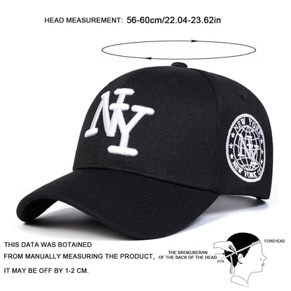 Unisex NY Letter Embroidery Baseball Caps Spring Autumn Outdoor Adjustable Casual Hats Sunscreen Hat Sports Cap