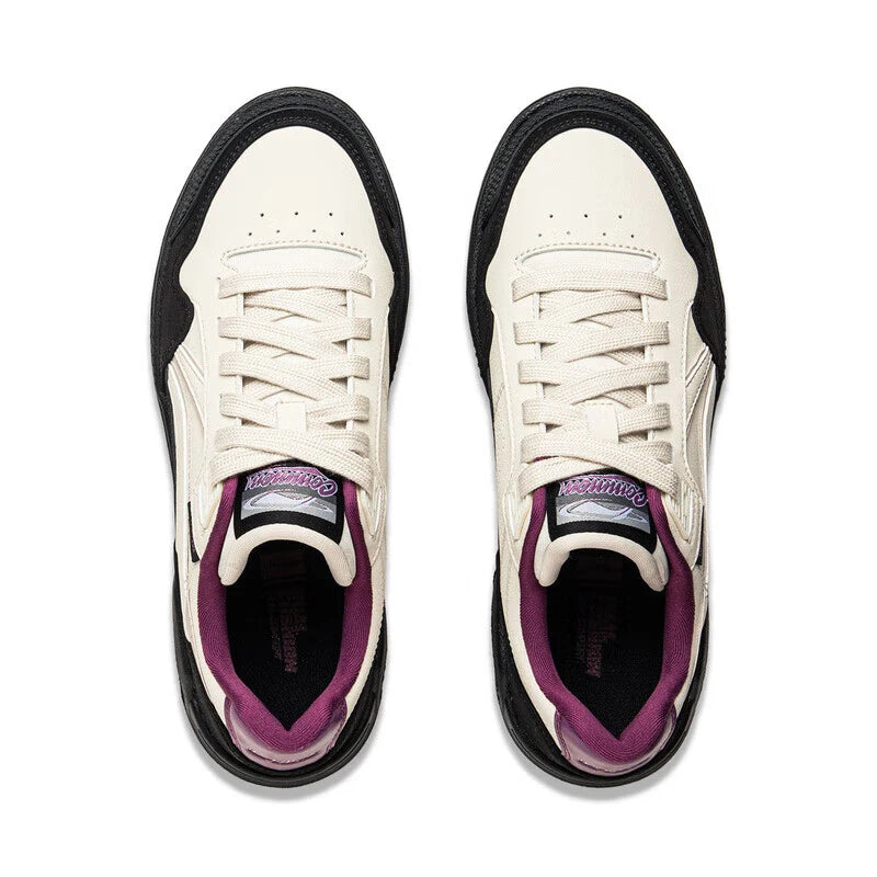 Li-Ning Women's COMMON 80s Lifestyle Shoes DUAL CUSHION Wearable Sport Shoes Classic Comfortable Li-Ning Leisure Sneakers AGCU158