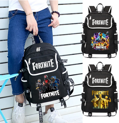 Fortnites раница с голям капацитет, ежедневна чанта за рамо с USB порт, унисекс аниме ученическа раница, нов стилен подарък за канцеларски принадлежности