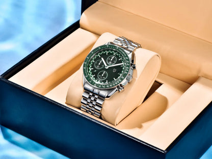 PAGANI DESIGN Top Luxury Men's Quartz Watch Business Elite VK67 Stainless Steel Sapphire Glass 100m Dive Calendar Luminous Watch